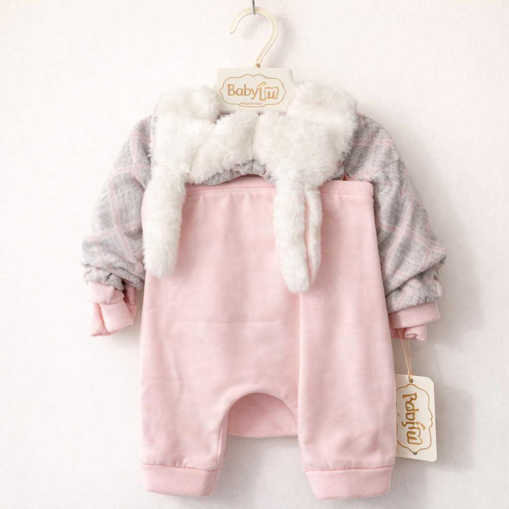Baby Girl Winter Outfit Set with <br>Faux Fur Jacket | 3 Piece Set - Image 2
