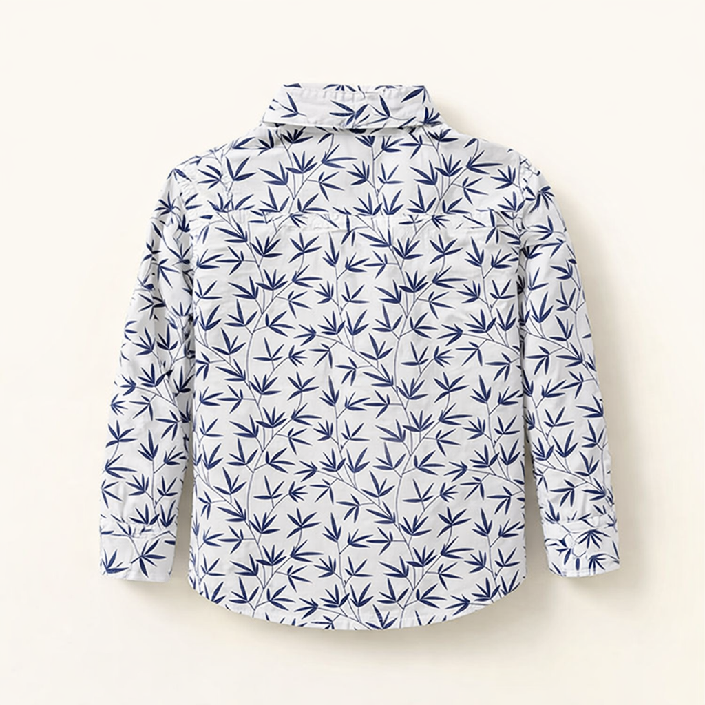Baby Boy White Long Sleeve Shirt - Image 3